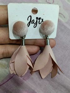 Floral Drop Earrings - Light Pink