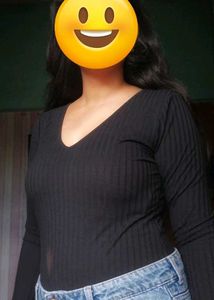 Black Long Sleeve bodysuit top