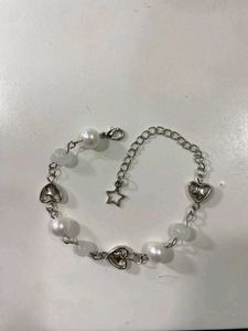Pearl & Silver Charm Bracelet