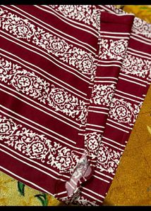 Elegant Maroon &amp; White plazo