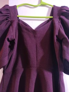 WoowZerz Burgundy Peplum Top