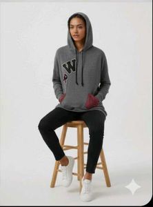 Free DeliveryGray Graphic Hoodie