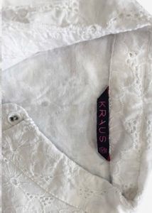 White Floral Embroidered Shirt