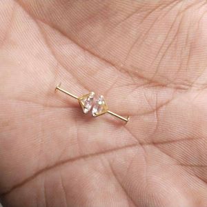 22C Pure Gold Round Dimond Stud Earrings