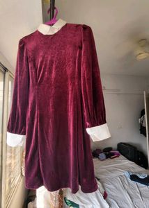 Bedazzling Korean Velvet Party Dress