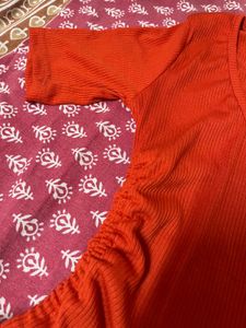 Cute Orange Wrap Top