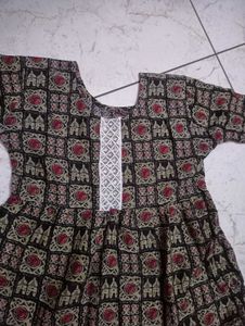 Girls&#39; Stylish Printed Cotton Frock