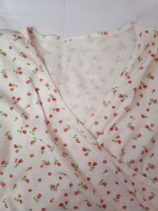 A-line Wrap Floral Crop Top