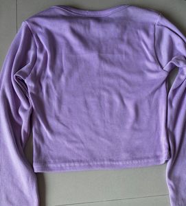 Lavender Cutout Long Sleeve Top
