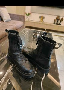 Last Price!!Black Lace Up Boots