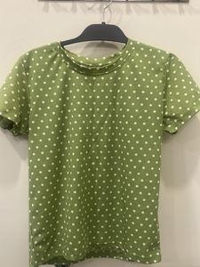 Sea Green Polka Dot Top