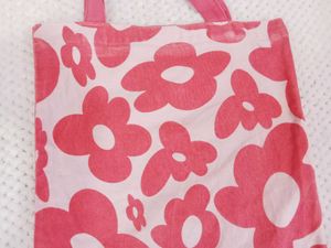 Pink Floral Tote Bag
