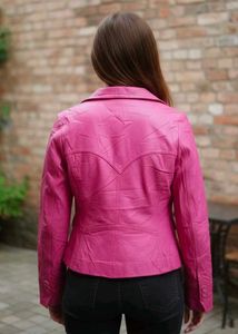 Hot Barbie Pink Leather Blazer