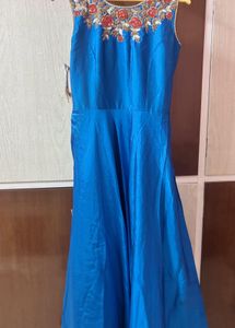 Embroidered Blue Gown
