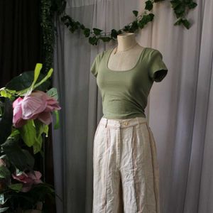 H&M Olive Green Fitted Top