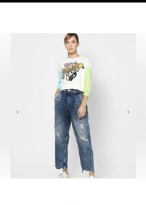 ONLYAcid-Wash Distressed Loose-FitJeans