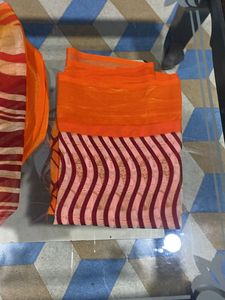 Synthetic sari with blouse material