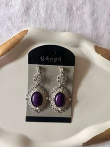 Purple Stone Earrings