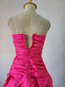 Pink Strapless Ruffle Dress