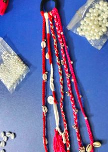 Navratri Boho Braided Hair Tie with Charms