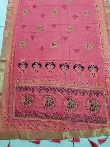 Tameta Peacock Design Saree