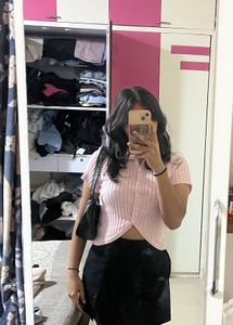 Crop Top In Baby Pink Colour