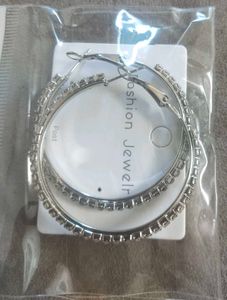 AD STONE HOOP EARRINGS
