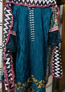 Patchwork Dress With Cotton Dupatta