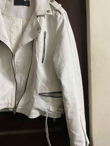 White Maximal Leather Jacket