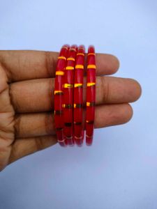 Red Bangles Set Of 4