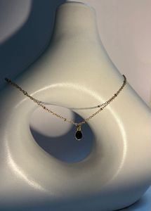 Gold & Black Pendant Necklace