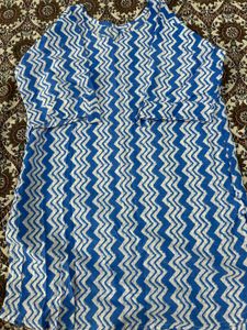 Blue &amp; White Zigzag Tunic