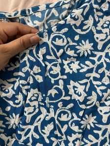 Blue Everyday Wear Block Print Kurta