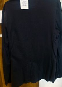 Black Cotton Blazer For Men