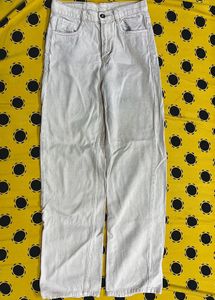 Light Wash Beige Wide Leg Jeans