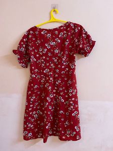 M16- Floral Red Mini Dress