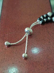 Silver Baby Anklets with Black Beads