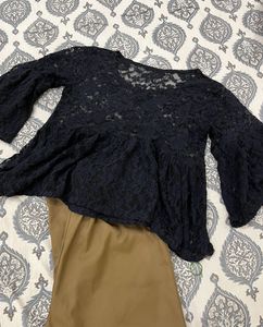 Net Top With Straight Pants