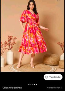 Orange Dress(Free Hair Bow )