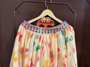 Cream Embroidered Lehanga