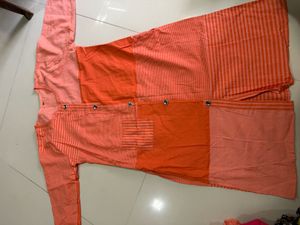 Patchwork Orange Kurta