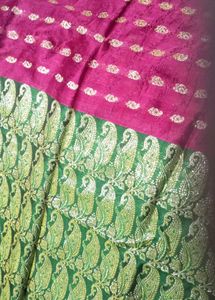 New Pink &amp; Green Banarasi Silk Saree