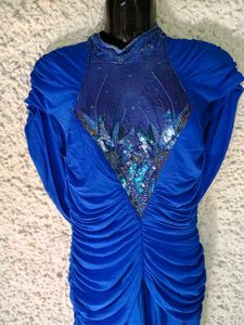 Elegant Blue Embellished Dress