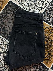 Black Denim Shorts
