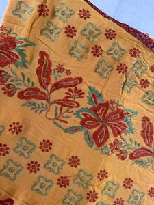 Floral Embroidered Ombre Saree With Blouse