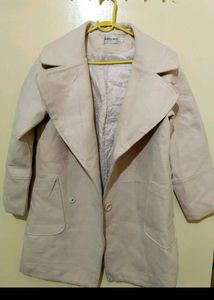 Women Beige Oversized Coat