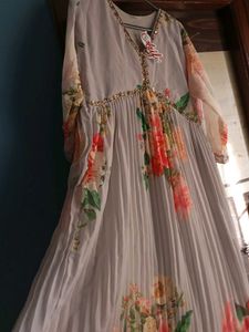 Grey Color Long Gown