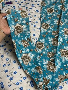 Floral Kurti with White Pants