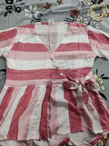 Pink & White Striped Top