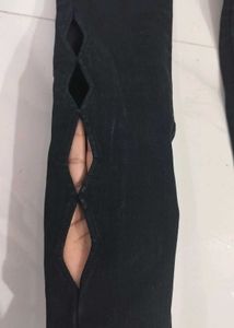 Black Denim With Cutout Size 28